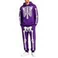 thumbnail image 1 of Yuncity Men Two Piece Outfits Sets Halloween Theme Skeleton Graphic Print Pullover Long Sleeve Jogger Pants Sweatsuit Casual Comfortable Hoodie Set Tracksuit Size Xxxxxl Purple, 1 of 8