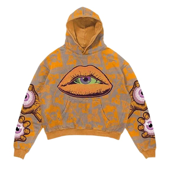 Yuncity Men's Fashion Hoodies Sweatshirts Halloween Loose Fit Pullover Sweatshirt Casual Streetwear Digital Print Comfortable Tops Men Hoodie Xxxl
