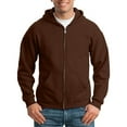 thumbnail image 1 of Yuncity Men's Hoodie Autumn Winter Plus Thickened Solid Color Zipper Cardigan Loose Fashion Xxl Coffee Hoodies Men, 1 of 3