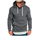 thumbnail image 1 of Yuncity Men's Hoodies Casual Splicing Large Size Sweatshirts Hoodies For Men,Dark Gray Xxxxl, 1 of 5