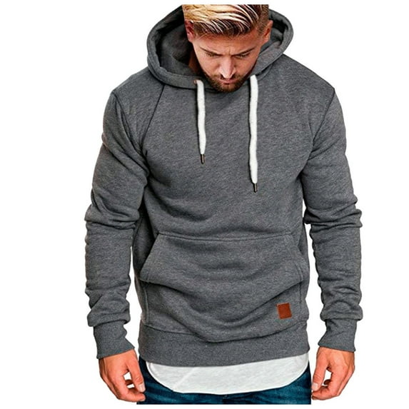 Yuncity Men's Hoodies Casual Splicing Large Size Sweatshirts Hoodies For Men,Dark Gray Xxxxl