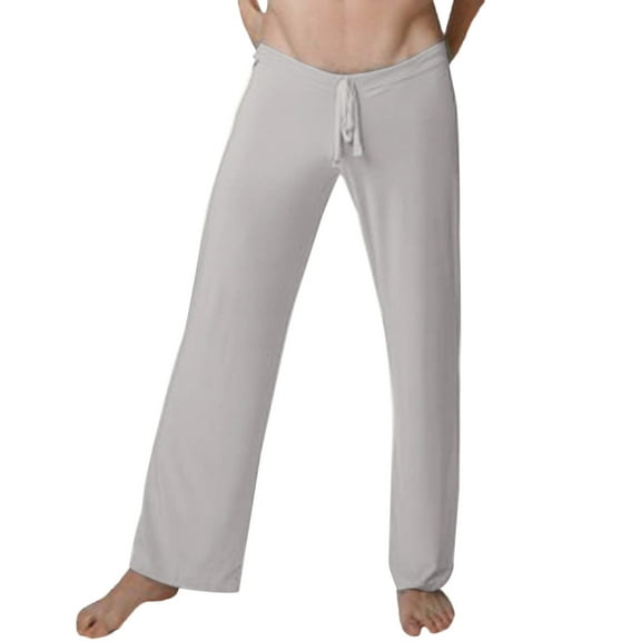 Yuncity Men's Pajama Pants Solid Color Soft Silky Yoga Clothes Pants Home Pants Xl