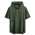 thumbnail image 1 of Yuncity Men's Shirts Summer Outdoor Sports Style Loose Hooded Short Sleeve Mens T Shirts L, 1 of 3