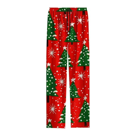 Yuncity Mens Christmas Pajama Pants Xmas Casual Fashion Sweat With Drawstring Pocket Xmas Pants Snowflake Snowman Deer Loungewear Red Xxxl