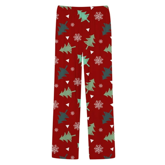 Yuncity Mens Christmas Pajama Pants Xmas Casual With Drawstring Pockets Snowflake Snowman Deer Loungewear Red Xxl