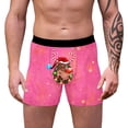 thumbnail image 1 of Yuncity Mens Christmas Underwear Boxer Briefs Festive Cartoon Print Mid-Length Comfortable Holiday Men Underpants Pink M, 1 of 6