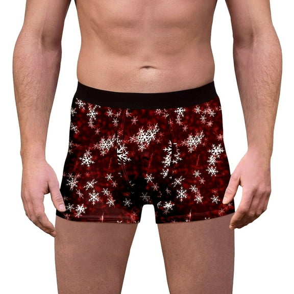 Yuncity Mens Christmas Underwear Boxer Briefs Print Mid Rise Briefs Soft Breathable With Comfortable Elastic Waistband Holiday Season Men Underpants Gold S