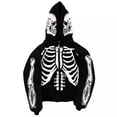 thumbnail image 1 of Yuncity Mens Halloween Hoodie Skeleton Print Autumn Zipper Thin Hooded Sweatshirt Long Sleeve Clothes Casual Tops Casual Jacket Size Xxxl Black, 1 of 3