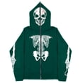 thumbnail image 1 of Yuncity Mens Halloween Hoodies Glow In The Dark Skeleton Zip Up Sweatshirts For Mens M, 1 of 2