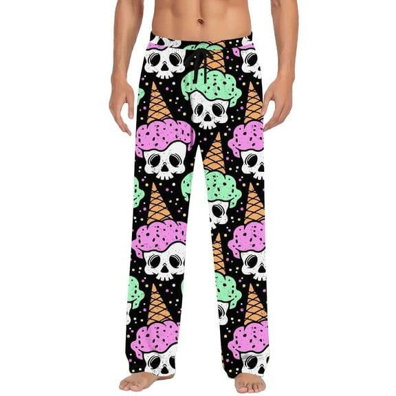 Yuncity Mens Halloween Pajama Pants Hallowmas Casual Loose Fit Comfortable Trousers With Pockets Soft Stretch for Daily Wear and Parties Sleep Pants Black Xxl
