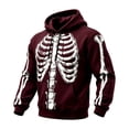 thumbnail image 1 of Yuncity Mens Hoodie Fall Winter Long Sleeve Fashion Casual Letter Skeleton Print Pullover Hoodies Sweatshirt Size Xl Red, 1 of 4