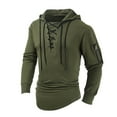 thumbnail image 1 of Yuncity Mens Hoodies Pullover Autumn Casual Solid Lace Up Hooded Long Sleeve Sweater Sweatshirts Tops Hoodie Men M, 1 of 7