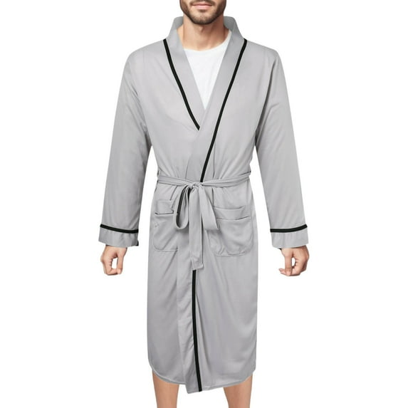 Yuncity Mens Pajamas Set Cotton Bathrobe Autumn Homewear Sleepwear Men Loungewear 3/Xl