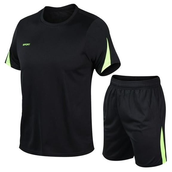 Yuncity Mens Sleepwear Outdoor Sports Quick Drying Short Sleeved Shorts Running Casual Two Piece Set Pajama Mens Pjs Sets Xxxl