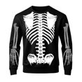 thumbnail image 1 of Yuncity Mens Sweatshirt Halloween Long Sleeve Pullover Crew Neck Sweatshirts Skeleton Printed Design Everyday For Soft Comfortable Fit Casual Tops Size L Black, 1 of 3