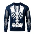 thumbnail image 1 of Yuncity Mens Sweatshirt Halloween Long Sleeve Pullover Crew Neck Sweatshirts Skeleton Printed Design Everyday For Soft Comfortable Fit Casual Tops Size M Navy, 1 of 2