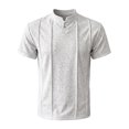 thumbnail image 1 of Yuncity Mens T-Shirts Plus Size Crew Neck Short Sleeve Solid Color Summer Relaxed Outdoor Daily Wear Men's Tops Size L Light Gray, 1 of 4