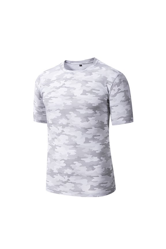 Mens Tshirts Crew Neck Short Sleeve Camouflage Summer Classic Loose Outdoor Daily Wear Men's Tees Size S White