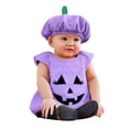 thumbnail image 1 of Yuncity Newborn Boys 2 Piece Halloween Outfit Sets Pumpkin Sleeveless Lantern Face Romper With Pumpkin Shape Hat Fall Holiday Cosplay Clothes, 1 of 9