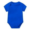 thumbnail image 1 of Yuncity Girls Jumpsuit Short Sleeve Crew Neck Solid Color Romper Summer Casual Outdoor Daily Wear Kids Onesie Sized 12-18 Months Blue, 1 of 3
