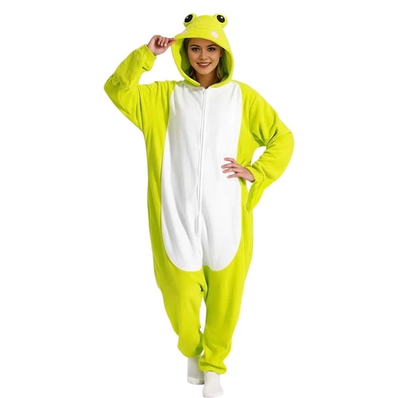 Yuncity Onesie Pajamas For Women Cozy Animal Print Long Sleeve Soft Home Sleeping Comfort Warmth Holiday Homewear Pajamas For Women Light Green S