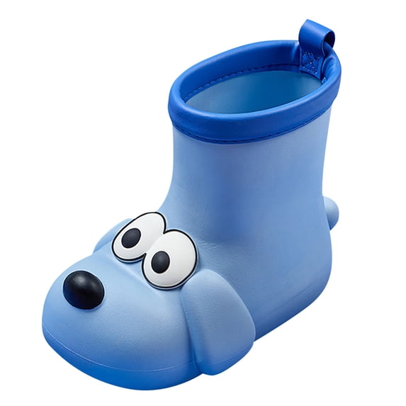 Yuncity Rain Boots Boys Girls Ankle Water Shoes Waterproof Cute Cartoon Dog Non- Outdoor Daily And Rainy Days Wear Unisex Toddler Boots Size 8-8.5 Years Blue