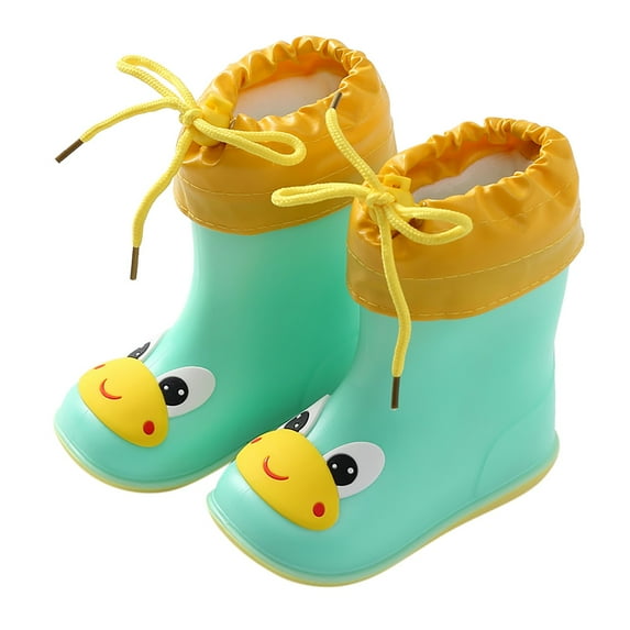 Yuncity Rain Boots For Girls Boys Classic Children Rainboots Rubber Water Shoes Waterproof Baby Cartoon Shoes Footwear 4-4.5 Years