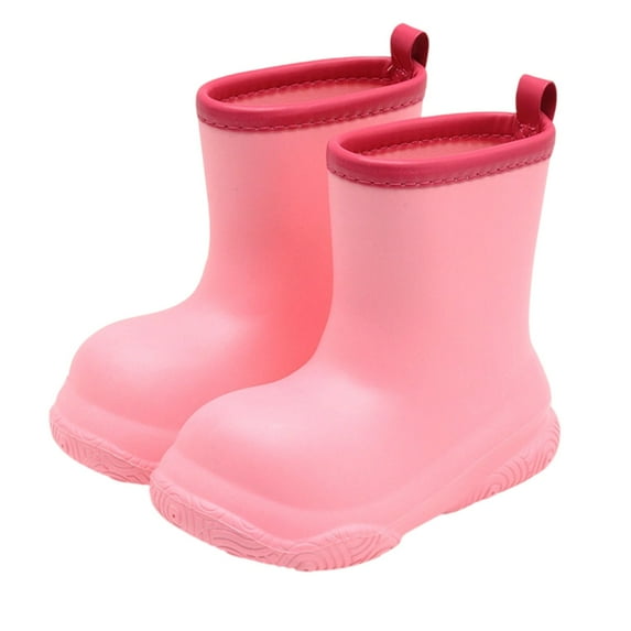 Yuncity Rain Boots For Girls Boys School Comfortable Durable Casual Shoes Age 3-12 Year Old Boots Footwear Pink 7-8 Years