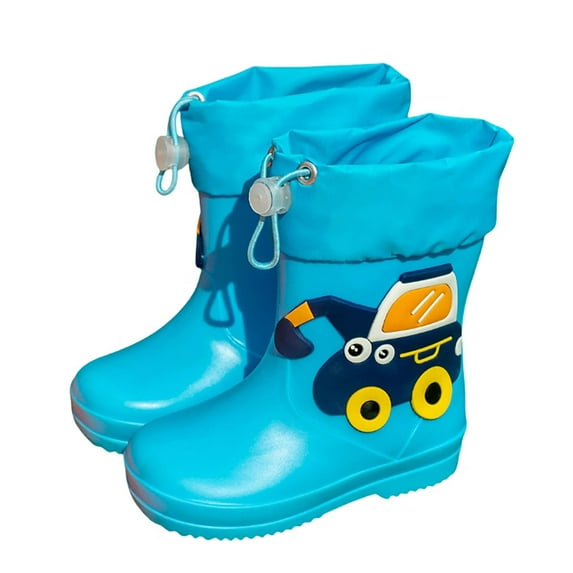Yuncity Rain Boots For Girls Boys Boots Outdoor Rainy Days Comfortable Short Ankle Boots Age 1-8 Year Old Durable Sole Lightweight Hiking Shoes All Seasons Footwear Light Blue 3-4 Years