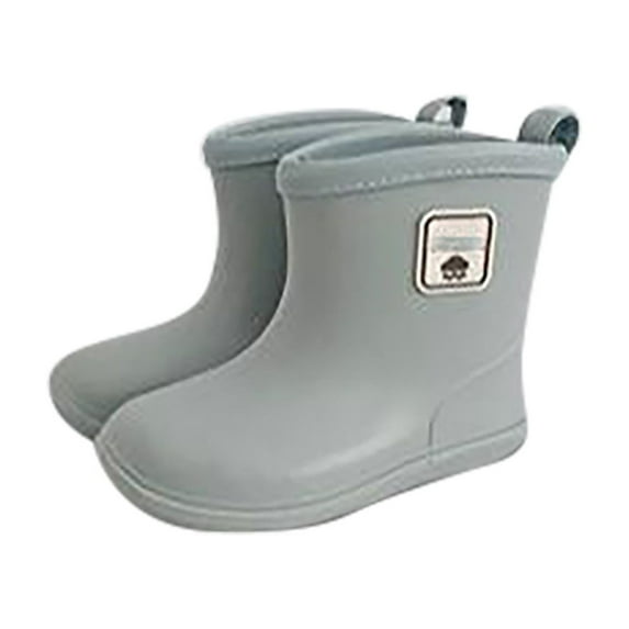 Yuncity Rain Boots Kids Boys Girls Baby Easy On Rain Shoes Toddler Little Kid Short Lightweight Rainy Day Boots Footwear 4.5-5 Years