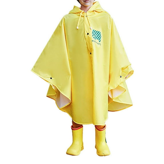 Yuncity Rain Coats For Kids Boy Girl Poncho With Hood Lightweight Packable Rainwear Kids Outdoor Play School Waterproof Raincoat 10-13 Years