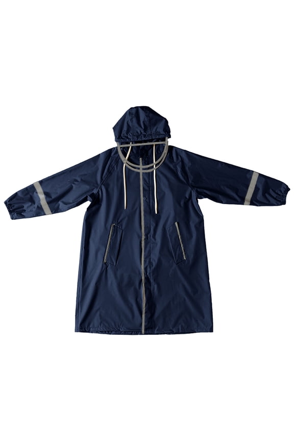 Rain Jacket Boys Girls Kids With School Bag Hood Children Solid Color Long Rain Waterproof Raincoat 5-6 Years