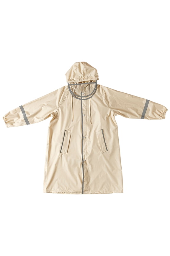 Raincoat For Girls Boys Kids With School Bag Hood Children Solid Color Long Rain Waterproof Rain Jacket 5-6 Years