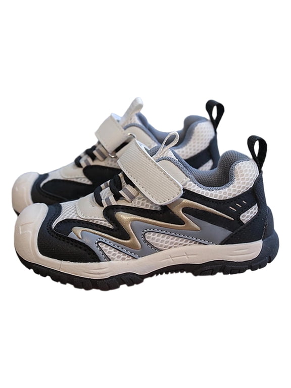 Sneakers For Kids Mesh Hook Loop Soft Sole Lightweight Breathable Running Hiking Outdoor Daily Wear Boys Girls Shoes Size 5.5-6 Years Grey