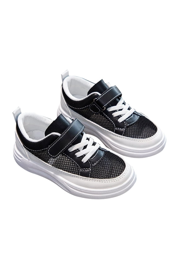 Sneakers For Kids Mesh Hook Loop Soft Sole Lightweight Breathable Sport Outdoor Daily Wear Boys Girls Shoes Size 9-9.5 Years Black