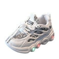 thumbnail image 1 of Yuncity Sneakers For Kids Mesh Light Up Hook Loop Platform Lightweight Fashionable Sport Non- Outdoor Daily Wear Boys Girls Shoes Size 12-18 Months White, 1 of 6