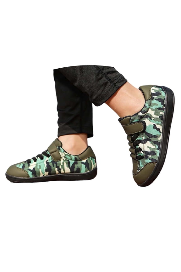 Sneakers Toddler Boys Girls Hook Loop Wide Toe Lightweight Breathable Athletic Non- Outdoor Daily Wear Kids Shoes Size 9-9.5 Years
