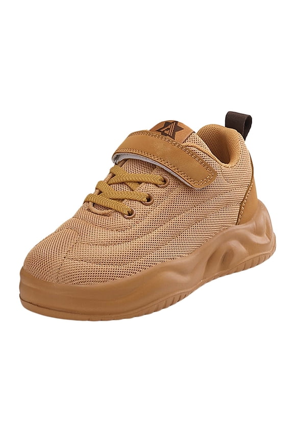 Sneakers Toddler Boys Girls Mesh Hook Loop Platform Lightweight Fashionable Sport Non- Outdoor Daily Wear Kids Shoes Size 9-9.5 Years Brown