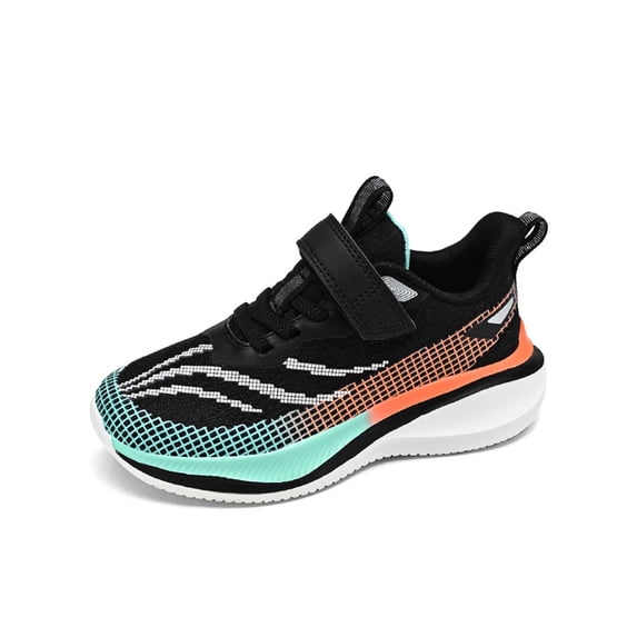Yuncity Sneakers Toddler Boys Girls Mesh Hook Loop Soft Sole Lightweight Casual Sport Non- Outdoor Daily Wear Kids Shoes Size 15-16 Years Black