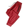 thumbnail image 1 of Yuncity Sweatpants Women Ice Silk Mesh Breathable Drawstring Waistband Zipper Pocket Foot Binding Elastic Sports Pants Womens Sweat Pants Red Xxxl, 1 of 6