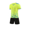 thumbnail image 1 of Yuncity Toddler Kids Outfit Short Sleeve Crew Neck Graphic Print Tops With Shorts 2 Pieces Set Summer Youth Sport Football Outdoor Daily Wear Boys Clothes Set Size 6-7 Years Yellow, 1 of 4