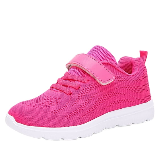 Yuncity Toddler Kids Sneakers Mesh Hook Loop Soft Sole Lightweight Casual Sport Non- Outdoor Daily Wear Boys Girls Shoes Size 8-9 Years Pink