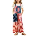 thumbnail image 1 of Yuncity USA Anniversary 250 Years Boys Girls Overalls 4Th Of July Adjustable Straps Jumpsuit American Flag Summer Breathable Outdoor Daily Wear Kids Patriotic Romper Clothes Size 10-11 Years Navy, 1 of 6