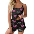 thumbnail image 1 of Yuncity Valentine's Day Pjs Women Heart Printed Camisole Shorts Home Sleeveless Top Fashion Pj'S Loungewear Pink M, 1 of 4