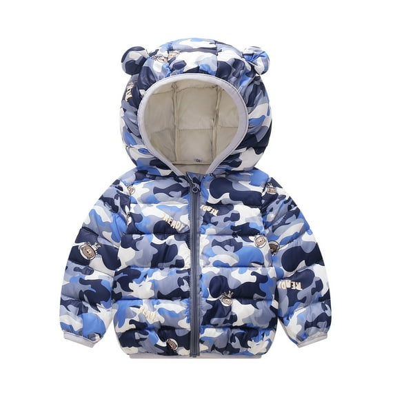Yuncity Winter Down Coats For Kids Baby Boys Girls Cute Cartoon Print Quilted Sleeveless Jacket Warm Thermal Outerwear For Toddler Camouflage