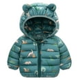 thumbnail image 1 of Yuncity Winter Down Coats For Kids Baby Boys Girls Outerwear Windproof Toddler Dinosaur Warm Cartoon Hooded Coat 6-12 Months, 1 of 1