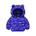 thumbnail image 1 of Yuncity Winter Down Coats For Kids Baby Boys Girls Toddler Long Sleeve Cartoon Dinosaur Bunny Warm Outwear Jacket Coat Ears Outerwear Blue, 1 of 2