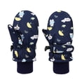 thumbnail image 1 of Yuncity Winter Kids Ski Gloves Waterproof Fleece Lined Warm Mittens For Boys Girls Cold Weather Outdoor Snow Running Walking Sports,Blue, 1 of 3