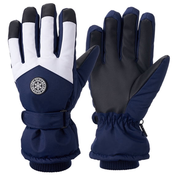 Yuncity Winter Unisex Winter Ski Gloves Touchscreen Waterproof Non- Warm Thickened Snow Gloves For Outdoor Skiing Riding,Size L Navy