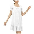 thumbnail image 1 of Yuncity Women Nightgown Skirts Short Sleeve Plus Size Leisure Sleep Shirts Pajamas Pjs Sleepwear Soft S-Xl, 1 of 4